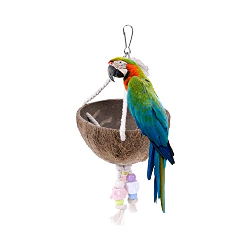 TOYANDONA Papagei Kokosnuss Schaukel mit Baumwollseil Buntes Vogelspielzeug für Käfige für Sittiche und Andere Vögel Fördert Spiel und Spaß TOYANDONA Papagei Kokosnuss Schaukel mit Baumwollseil Buntes Vogelspielzeug für Käfige für Sittiche und Andere Vögel Fördert Spiel und Spaß von TOYANDONA