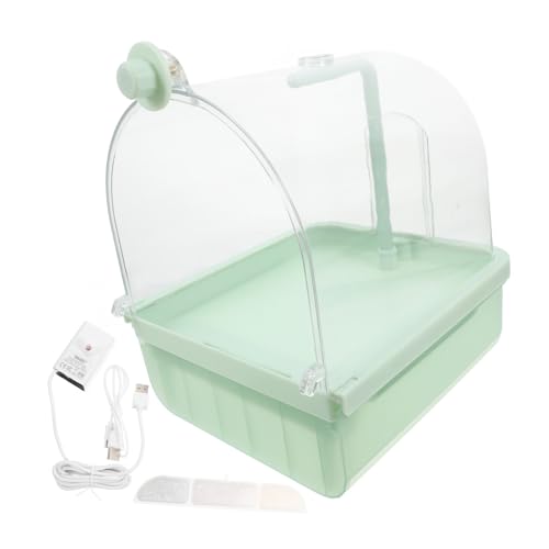 TOYANDONA Papageienbad für Käfig Vogel badewanne Vogelbadewanne Badewanne für Haustiere Vogeltränke für Zimmerpapageien Sittichkäfig Vogelbad im Freien Vogelnest Vogelhaus Abs Light Green von TOYANDONA
