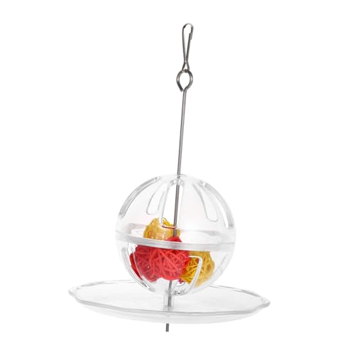 TOYANDONA Papageienfutterball Futterspender Klein Bunt Groß Hängend Vogel Auf Nahrungssuche Kauspielzeug Für Papageien Papagei Kauen Vogel Fütterer Toszeug Für Vögel Suchen Transparent Acryl von TOYANDONA