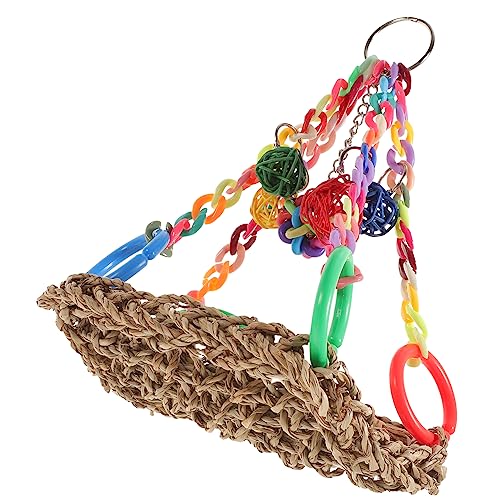 TOYANDONA Papageienkäfigschaukel Haustier Vogelspielzeug Vogel Stehen Hühnerspielzeug für Hühnerstall Vogelschaukeln Vogelspielerei Conure Seilenspielzeug hölzern von TOYANDONA