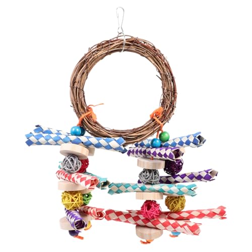 TOYANDONA Papageienspielzeug Holz Kauspielzeug Hängend Vogel Schaukel für Wellensittiche und Sittiche Fördert Bewegung Balance und Schnabelpflege für Kleine Haustier Vögel TOYANDONA Papageienspielzeug Holz Kauspielzeug Hängend Vogel Schaukel für Wellensittiche und Sittiche Fördert Bewegung Balance und Schnabelpflege für Kleine Haustier Vögel von TOYANDONA