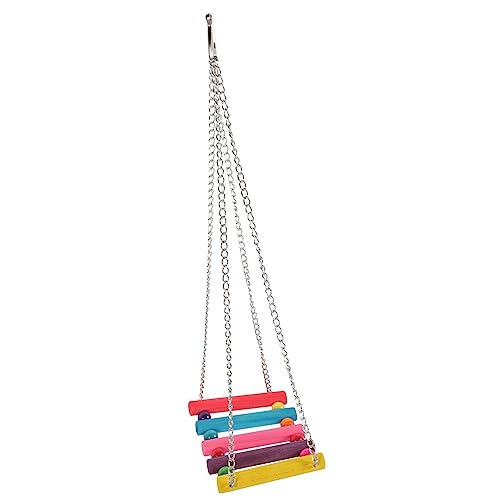 TOYANDONA Vogel Spielzeug Hängeschaukel aus Holz für Papageien und Sittiche Käfig Zubehör mit Klettermöglichkeit Bunt und Dekorativ für Vogelkäfige Geeignet TOYANDONA Vogel Spielzeug Hängeschaukel aus Holz für Papageien und Sittiche Käfig Zubehör mit Klettermöglichkeit Bunt und Dekorativ für Vogelkäfige Geeignet von TOYANDONA