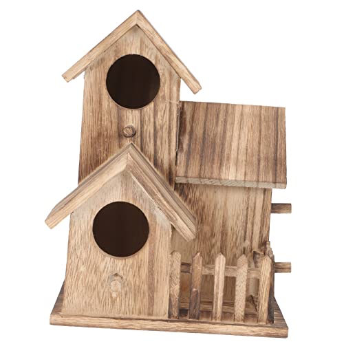 TOYANDONA Sittich Nistnest Holz Vogelhaus für Draußen Freistehendes Vogelnest aus Holz Nisthäuschen für Nymphensittiche Gemütliches Vogelzuchthaus Wetterfestes Nistplatz für Vögel von TOYANDONA