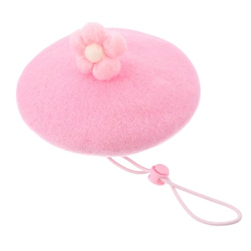 TOYANDONA Hundebaskenmütze aus Wolle für Kleine Haustiere Katzen und Hundefutter mit Entzückendem Cartoon Design Einfache Anwendung Warm und Stylisch für Feiertage und Kostüme Rosa von TOYANDONA