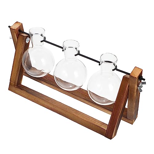 TOYANDONA Pflanzenglas-holzständer Tischdekoration Aus Und Glas Hydroponisches Ornament Blumenvase Für Desktop-dekor Hydrokultur Pflanzen Halter TOYANDONA Pflanzenglas-holzständer Tischdekoration Aus Und Glas Hydroponisches Ornament Blumenvase Für Desktop-dekor Hydrokultur Pflanzen Halter von TOYANDONA