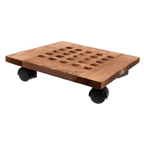 TOYANDONA Pflanzenroller mit Universellen Rädern Blumenuntersetzer für Innen und Außenbereich Stabiler Holzteller für Blumentöpfe Einfacher Transport von Pflanzen und Blumenständern von TOYANDONA
