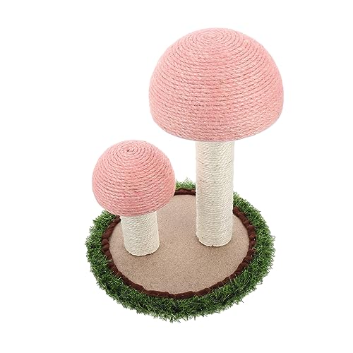 TOYANDONA Pilzkatze Klettergerüst katzenturm Katzen Turm katzenkletter Wand Katzenbaum mit Plüsch Barsch Katzenspielzeug Übungsspielzeug für Katzen Klettergerüst für Katzen Baumwollseil Rosa von TOYANDONA