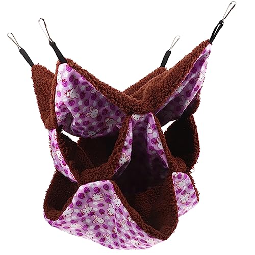 TOYANDONA Plüsch Hängematte für Kleine Haustiere Dreilagiges Warmes Bett für Hamster Meerschweinchen und Andere Kleintiere Kreatives Design für Sicheren Rückzugsort und Gemütlichen von TOYANDONA