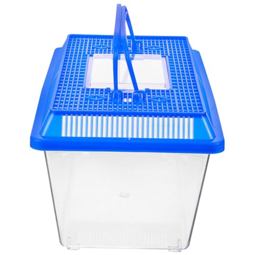 TOYANDONA Praktischer Schildkröten Tank mit Plattform Robustes Kunststoff Aquarium mit Bade und Fütterungsbereich rutschfeste Rampe Transparentes Terrarium für Zuhause Transportabler von TOYANDONA