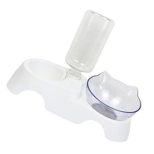 TOYANDONA Praktisches Haustier Futter Wasserspender mit Stabilem Sockel Automatischer Wassernachfüllung Geneigter Futternapf für Kleine und Mittlere Katzen und Hunde Weiß TOYANDONA Praktisches Haustier Futter Wasserspender mit Stabilem Sockel Automatischer Wassernachfüllung Geneigter Futternapf für Kleine und Mittlere Katzen und Hunde Weiß von TOYANDONA