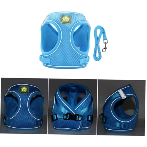 TOYANDONA Reflektierendes Hundegeschirr Set mit Weste Atmungsaktiv Leicht Strapazierfähig Brustschutz für Kleine Hunde Komfortabel Modisch Geeignet für Outdoor spaziergänge S Blau TOYANDONA Reflektierendes Hundegeschirr Set mit Weste Atmungsaktiv Leicht Strapazierfähig Brustschutz für Kleine Hunde Komfortabel Modisch Geeignet für Outdoor spaziergänge S Blau von TOYANDONA