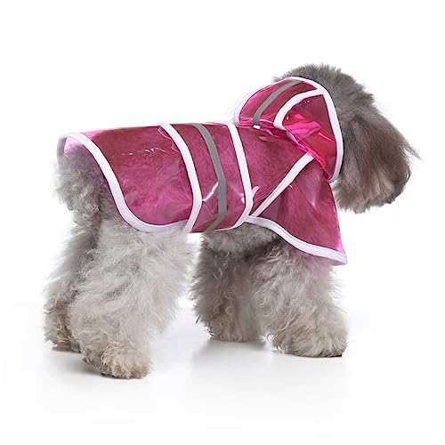 TOYANDONA Regenjacke mit Kapuze für Haustiere hunderegenmantel Dog rain Jacket Dog Regenmantel Hundemäntel wasserdicht groß wimperntusche Haustier Hund Regenmantel Haustier Hund Overall Rosy von TOYANDONA