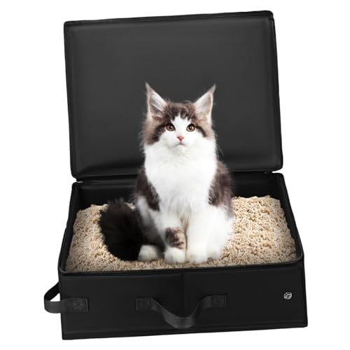 TOYANDONA Reise Katzenstreu Box Tragbare Klappbare Katzentoilette mit Deckel und Griff für Katzen und Kätzchen für Reisen und Outdoor TOYANDONA Reise Katzenstreu Box Tragbare Klappbare Katzentoilette mit Deckel und Griff für Katzen und Kätzchen für Reisen und Outdoor von TOYANDONA