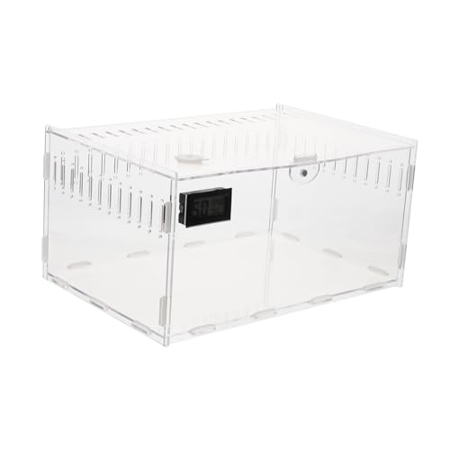 TOYANDONA Reptilien Aufzuchtbox aus Transparente Terrarienbox mit Belüftung für Schlangen Taranteln Eidechsen und Tragbar mit Temperatur und Feuchtigkeitsanzeige TOYANDONA Reptilien Aufzuchtbox aus Transparente Terrarienbox mit Belüftung für Schlangen Taranteln Eidechsen und Tragbar mit Temperatur und Feuchtigkeitsanzeige von TOYANDONA