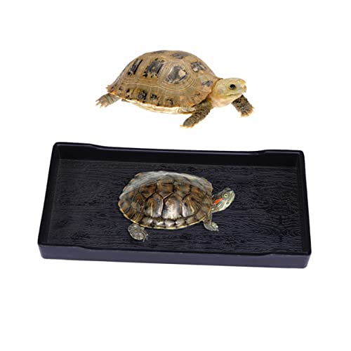TOYANDONA Reptilien Futternapf Klein Schwarz mit Naturgetreuer Holzmaserung Bruchfest Spülmaschinengeeignet Flaches Design für Klettern Multifunktional als Futter Trink und Badeschale TOYANDONA Reptilien Futternapf Klein Schwarz mit Naturgetreuer Holzmaserung Bruchfest Spülmaschinengeeignet Flaches Design für Klettern Multifunktional als Futter Trink und Badeschale von TOYANDONA