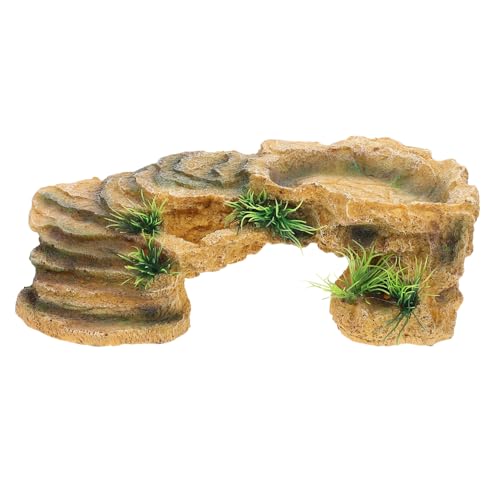 TOYANDONA Reptilien Sonnenplattform aus Resin für Schildkröten Terrarium Versteck Höhle Basking Plattform für Indoor Schildkröten Gehege Zubehör Geeignet für Wasserschildkröten und von TOYANDONA