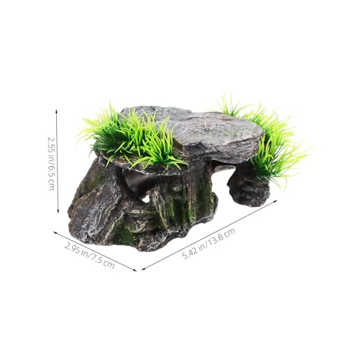 TOYANDONA Reptilien Versteck Höhle mit Basking Plattform aus Langlebigem Harz Vielseitige Terrarium Dekoration für Schildkröten und Andere Reptilien für Spiel und TOYANDONA Reptilien Versteck Höhle mit Basking Plattform aus Langlebigem Harz Vielseitige Terrarium Dekoration für Schildkröten und Andere Reptilien für Spiel und von TOYANDONA