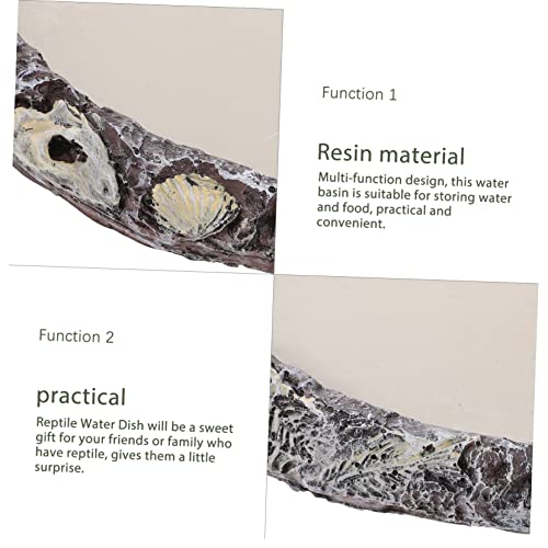 TOYANDONA Reptilien Wasserschale aus Robustem Harz Praktische Futter und Wasserschale für Eidechsen Schlangen Schildkröten und Kleine Reptilien für Terrarien und Vivarium Langlebig und von TOYANDONA