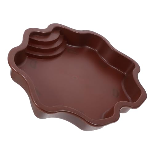 TOYANDONA Reptilien Wasserschale mit Rutschfestem Boden Vielseitige Futter und Trinkschale für Schildkröten Geckos Chamäleons Kleines Terrarienbad Einfach zu Reinigen Braun Rot TOYANDONA Reptilien Wasserschale mit Rutschfestem Boden Vielseitige Futter und Trinkschale für Schildkröten Geckos Chamäleons Kleines Terrarienbad Einfach zu Reinigen Braun Rot von TOYANDONA