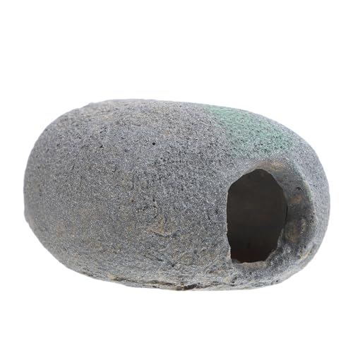 TOYANDONA Reptilienfelsen Versteck Für Bärtige Drache Und Betta Fischhöhle Aquarium Fisch Versteck Und Terrariumdekor Ideale Fischtank -Ornamente Und Zuchtunterkünfte Dunkelgrau von TOYANDONA