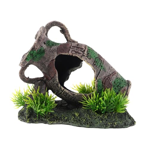 TOYANDONA Resin Aquarium Dekoration Fischversteck Zerbrochene Vase Aquarien Deko Shrimp Höhle Sicherer Unterschlupf für Garnelen und Fische Natürliche Habitat Simulation Langlebig für von TOYANDONA
