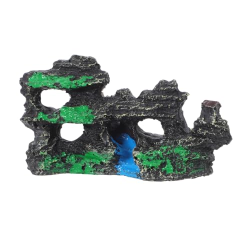 TOYANDONA Resin Aquarium Dekoration Kleine Fisch Garnelenverstecke Natürliche Felsenhöhle Sicherer Unterschlupf Fisch Tank Landschaftsornament für Aquarien und Nano Becken von TOYANDONA