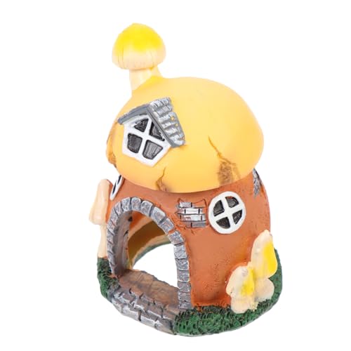 TOYANDONA Resin Aquarium Dekoration Pilzhaus Fisch und Garnelenversteck aus Sicherem Harz Offenes Design für Kleine Fische und Garnelen Langlebig Farbbeständig als Aquarium Deko von TOYANDONA