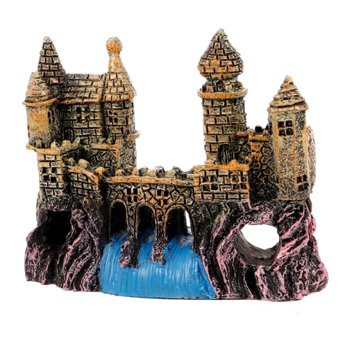 TOYANDONA Resin Castle Aquarium Dekoration Miniatur Schloss Figurine für Fischbecken Langlebig Versteckplatz für Fische Stilvolle Aquarienlandschaft Gelbes Schloss TOYANDONA Resin Castle Aquarium Dekoration Miniatur Schloss Figurine für Fischbecken Langlebig Versteckplatz für Fische Stilvolle Aquarienlandschaft Gelbes Schloss von TOYANDONA