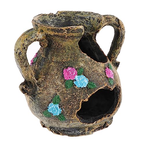 TOYANDONA Resin Vase Aquarium Dekoration Kunstharz Ornament für Fischbecken zur Schaffung Natürlichen Kompatibel mit Süß und Perfektes für Aquarienliebhaber von TOYANDONA