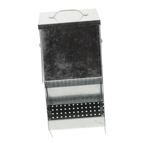 TOYANDONA Robuster Metall Futterspender mit Magnetischem Deckel und Seitlichen Haken Kaninchen Futterautomat für Außenbereich Geeignet für Kaninchen Hamster Frettchen und Kleine Tiere von TOYANDONA