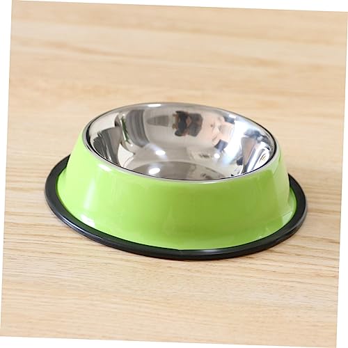 TOYANDONA Rutschfester Hundenapf Grün Rostfrei Geruchsneutral mit Rutschfester Gummibasis für Hunde Welpen Katzen Langlebiger Futternapf für Futter und Wasser Kratzschonend von TOYANDONA