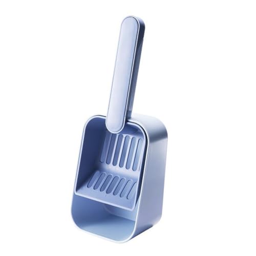 TOYANDONA Schaufel Für Katzenstreu Leicht Scoop Katze Liter Katzenstreuschaufel Mit Langem Griff Haustier Siebschaufel Drinnen Sichtung Rostfrei Wurf Katzenbedarf Katzensandschaufel PVC Blue von TOYANDONA