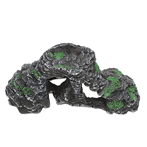 TOYANDONA Schildkröten-terrasse Reptilienpanzerzubehör Lebensraum Reptilienfelsen Dekorationen Für Schildkrötenpanzer Reptiliendekor Reptilienlebensraumdekor Schildpatt Zum Sonnenbaden Harz von TOYANDONA