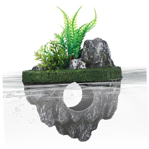 TOYANDONA Schwimmendes Fischversteck Aquarium Deko aus Harz Kleine Künstliche Landschaft für Fischbecken Sichere Natürliche Gestaltung Langlebige Dekoration von TOYANDONA