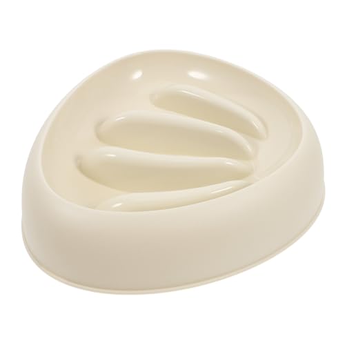 TOYANDONA Slow-Food-Napf für Hunde rutschfeste schüssel Behälter für Hundefutter Puzzle Hundenapf hundenäpfe aus Kunststoff Langsam fressender Katzennapf Katzenfutter-Puzzle pp Beige von TOYANDONA