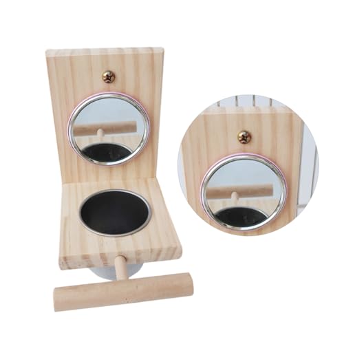 TOYANDONA Papageien-spiegelbecher-Spielzeug Vogelspielzeug Aus Massivem Futternapf Aus Edelstahl Vogelkäfig-zubehör Mit Abnehmbarer Schale Für Papageien Und Vögel Zum Fressen Und Spielen von TOYANDONA
