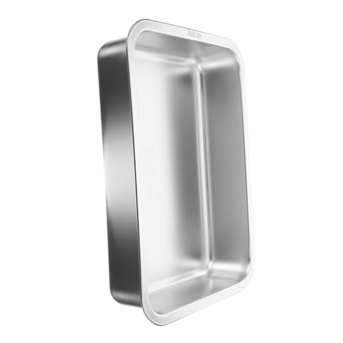 TOYANDONA Stainless Steel Katzentoilette für Kätzchen Offene Katzenschaufel Große Katzenstreu Box Pflegeleicht Für Katzen und Kaninchen von TOYANDONA