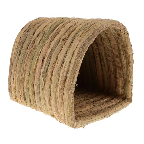 TOYANDONA Strohhamster Für Heuraufe Kleines Legenest Hühnerschlafhaus Strohgeflechtbett Geflochtenes Nest Geflochtener Hühnerkäfig Geflochtene Hütte Haustier Geflochtenes Haus von TOYANDONA