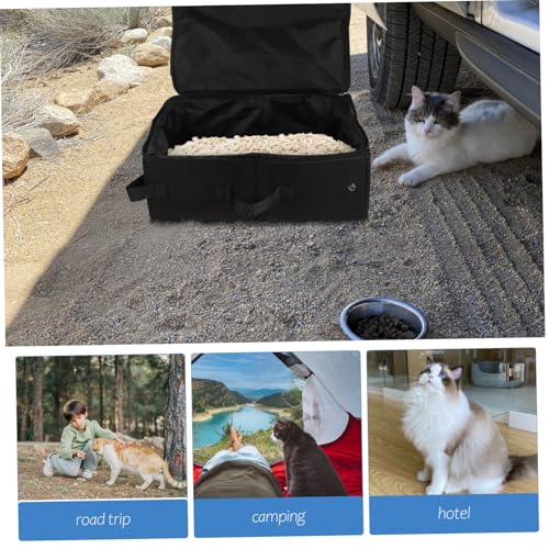 TOYANDONA Tragbare Faltbare Katzentoilette mit Reißverschlussdeckel Geruchs und Fleckenresistent Geräumig für Große Katzen für Reisen Camping und Autofahrten von TOYANDONA