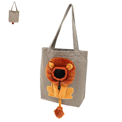 TOYANDONA Katzentasche Umhängetasche für Kleine Haustiere Faltbare Canvas Tragetasche mit 3D-Löwenkopf Atmungsaktiv und Bequem für Reisen TOYANDONA Katzentasche Umhängetasche für Kleine Haustiere Faltbare Canvas Tragetasche mit 3D-Löwenkopf Atmungsaktiv und Bequem für Reisen von TOYANDONA