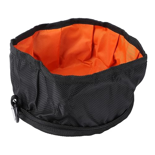 TOYANDONA Tragbare wasserdichte Hundebrielschale Zusammenklappbarer Haustiernapf Hunde Reisen Einfacher Hundenapf Große Hundebrielschale Reisezubehör Faltbare Reiseschüssel Außen Essen Black von TOYANDONA