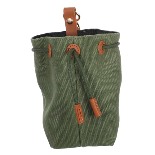 TOYANDONA Tragbarer Canvas Leckerlibeutel mit Großem Öffnungsdesign Robuster Futteraufbewahrungstasche für Hunde Training Spazierengehen und Reisen Leicht und Auslaufsicher Militärgrün von TOYANDONA