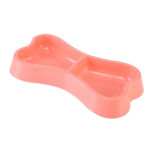 TOYANDONA Tragbarer Futternapf Aus Kunststoff Knochenform Doppelschüsseln Für Wasser Und Futter Für Katzen Reinigen rutschfest Rosa von TOYANDONA