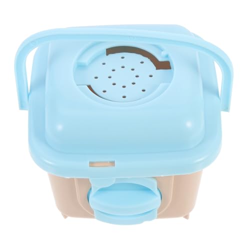 TOYANDONA Tragbarer Hamsterkäfig Kunststoff Hamstertransportbox mit Griff Atmungsaktives Kleines Haustierhaus Outdoor Käfig für Hamster und Babyhamster Stabile Leichte Transportbox Blau von TOYANDONA