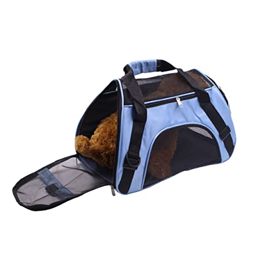 TOYANDONA Tragbarer Haustier Rucksack für Kleine Hunde und Katzen Atmungsaktive Transporttasche mit Verstellbaren Gurten Sicherheitsreißverschluss S Blau von TOYANDONA