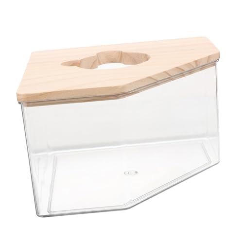 TOYANDONA Transparente Hamster Sandbad Box aus mit Deckel Multifunktionale Badewanne und Toilette für Kleine Haustiere Wie Hamster Rennmäuse und Meerschweinchen Geeignet als Sandbad von TOYANDONA