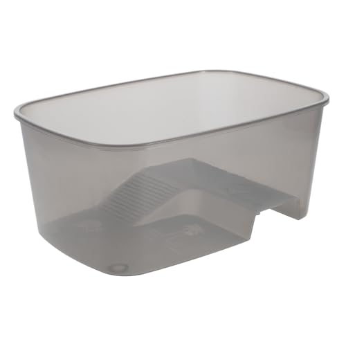 TOYANDONA Transparente Schildkrötenbecken mit Sonnenplattform Reptilienhabitat mit Rampe für Wasserschildkröten Krebse und Kleine Reptilien Modern und Pflegeleicht Mittlere von TOYANDONA