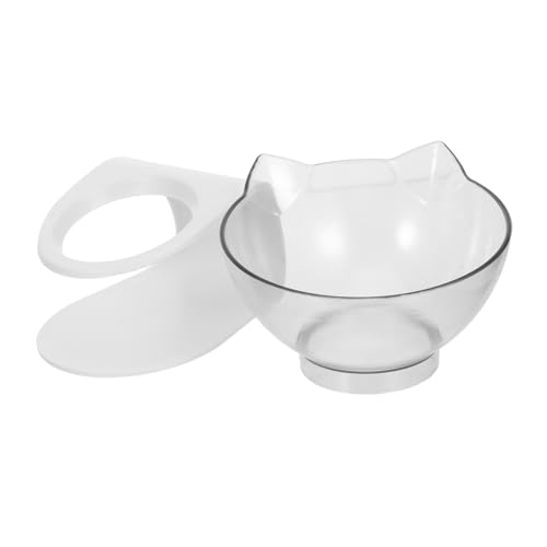 TOYANDONA Transparenter Katzennapf mit Geneigtem Schrägmaul Erhöhtes Design für Schutz der Halswirbelsäule Abnehmbar und Leicht zu Reinigen als Trink und Futternapf für Katzen von TOYANDONA