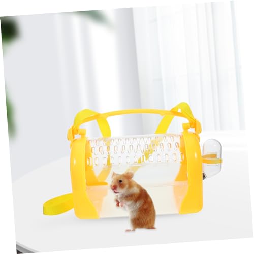 TOYANDONA Transparenter Leichter Hamster Transportkäfig mit Tragegriff Futternapf Geeignet für Hamster Meerschweinchen und Kleine Kleintiere für Ausflüge Reisen und Täglichen Gebrauch von TOYANDONA