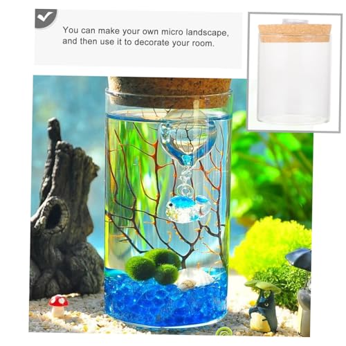 TOYANDONA Transparentes Borosilikatglas flaschengarten Terrarium mit LED licht Abnehmbarem Holzdeckel Vielseitige Mikro Landschaft Deko als Mini Aquarium und Pflanzen dekoflasche für TOYANDONA Transparentes Borosilikatglas flaschengarten Terrarium mit LED licht Abnehmbarem Holzdeckel Vielseitige Mikro Landschaft Deko als Mini Aquarium und Pflanzen dekoflasche für von TOYANDONA